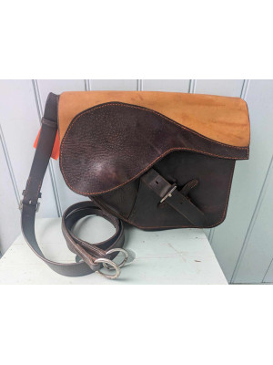 Bespoke shoulder bag made with repurposed Leather